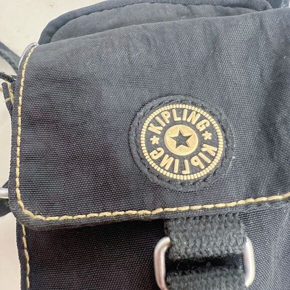 y2k Kipling Black Nylon Mini Bag Crossbody Streetwear - Picture 6 of 8